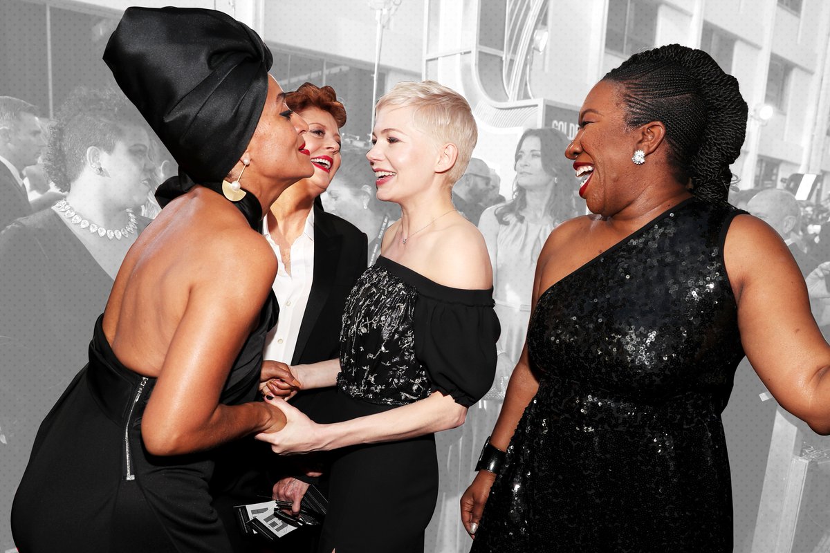 glamourmag's tweet photo. For the first time, women visibly owned the #GoldenGlobes red carpet: https://t.co/024y9Vbr2E https://t.co/0hWxX58u8k