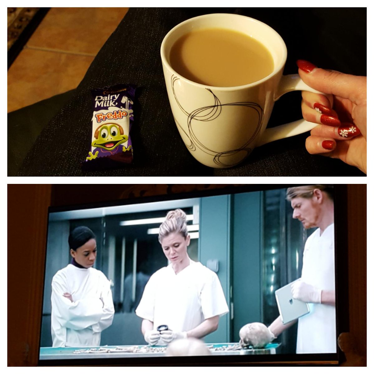 CelesteMcCreesh's tweet image. A cup of tea with a @CadburyIreland #freddobar &amp;amp; part 2 of #SilentWitness on @BBCOne, oh yeah 👌👌👌