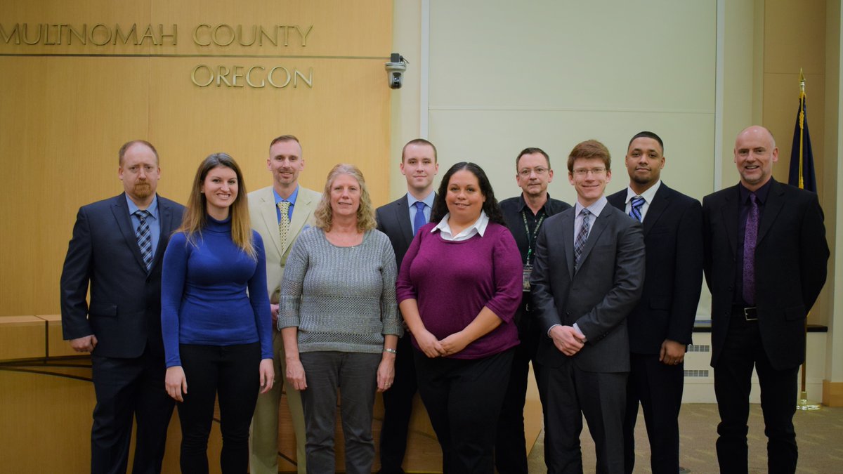 MultCoSO's tweet photo. Earlier this week, @SheriffReese welcomed nine new members to the agency and promoted one person into a leadership role!
#Welcome to the MCSO family and #Congratulations to all! https://t.co/84HJWFXu5Q