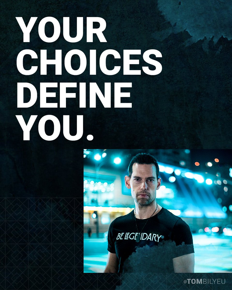 TomBilyeu's tweet image. Burn this into your soul: 
I am NOT a product of my circumstances. 
I AM a product of my choices.