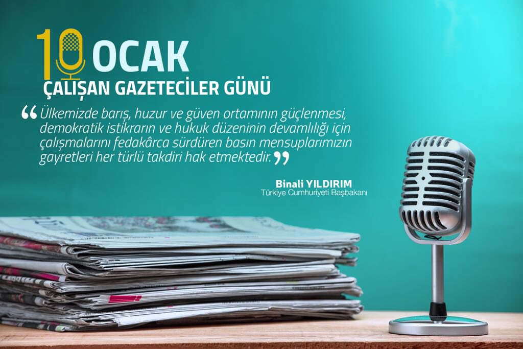 Çalışan Gazeteciler Günü kutlu olsun.