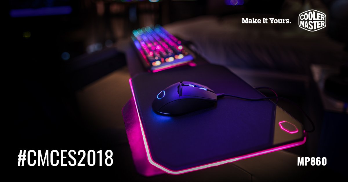 CoolerMasterEXP's tweet photo. Make quick moves with the low-friction cloth side or take full control and go for the smooth aluminum side. 
It's as easy as flipping a coin. #MP860 #CMCES2018 #CES2018 https://t.co/BQsaTOzHGE