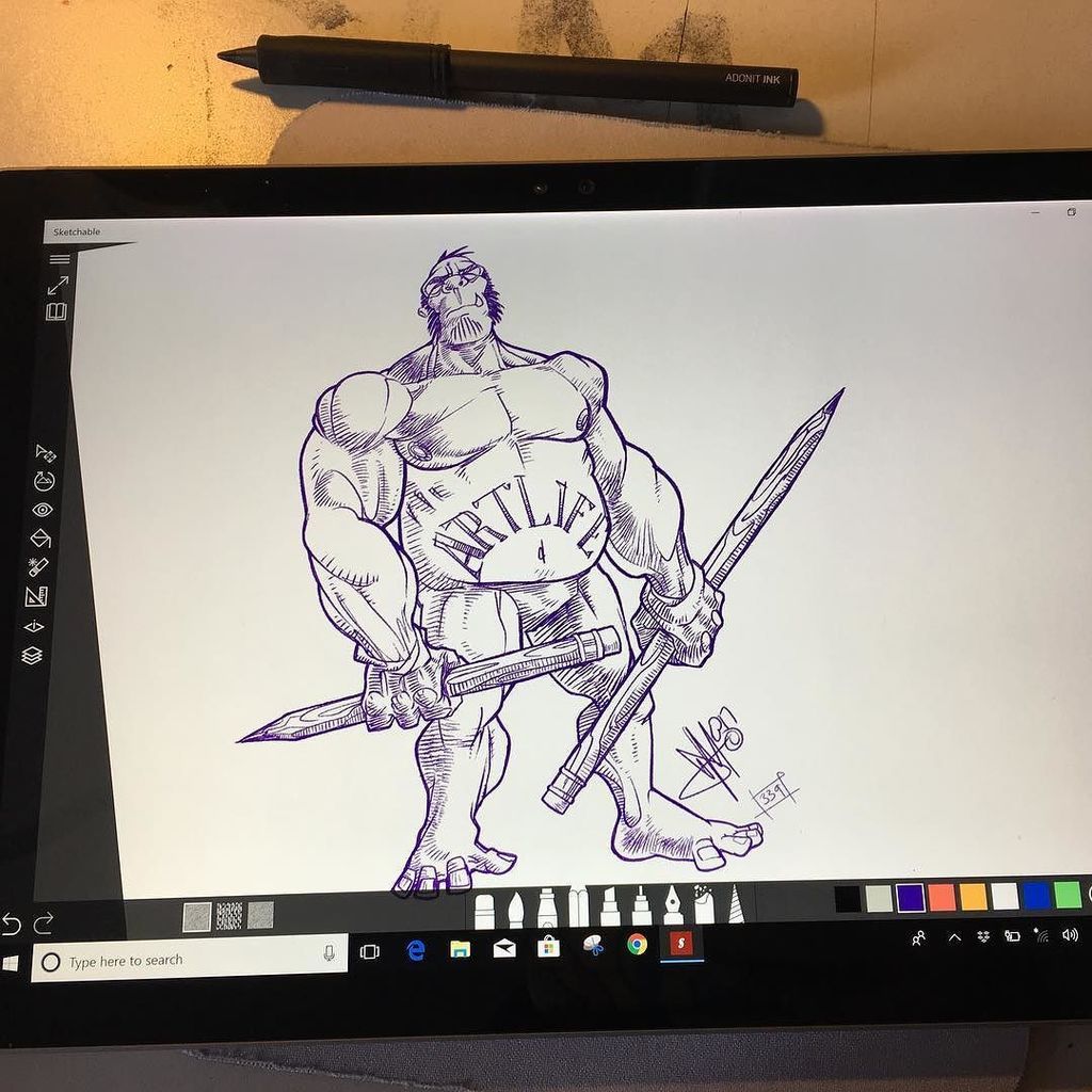 deltatangomike's tweet photo. New time lapse drawing video going up on @VectorMaestros with Ink Stylus by @AdonitEurope “Gorilla Draw” 339/365 #DrawDaily2017Challenge w @SketchableApp @Microsoft @Surface Pro 4
Complete Digital Drawing series at @DrawDaily2017 by @DeltaTangoMike
#GetYourWeightUp #Exerci… https://t.co/QzmUSocPFr