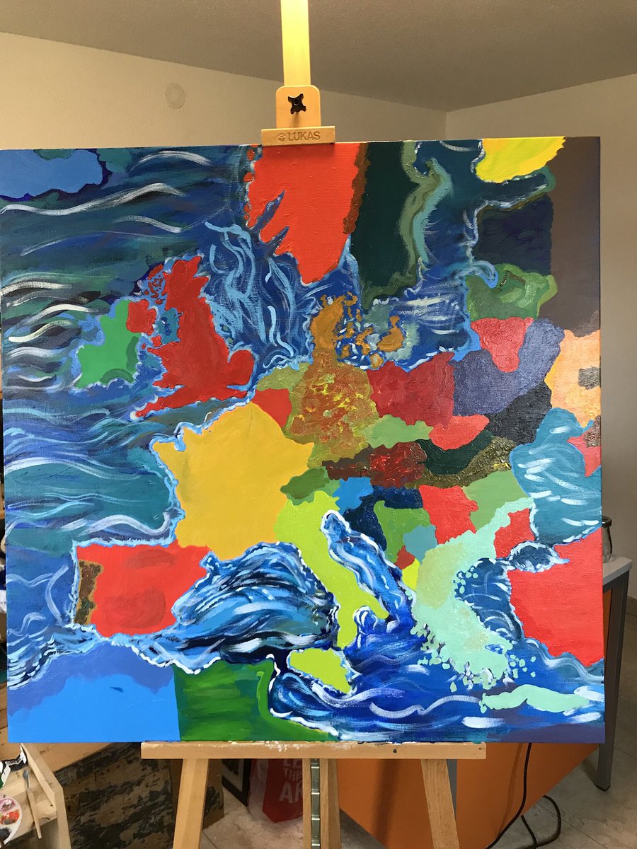 #finishedarticle #illustration #acryliconcanvas #map #atlas #MapofEurope