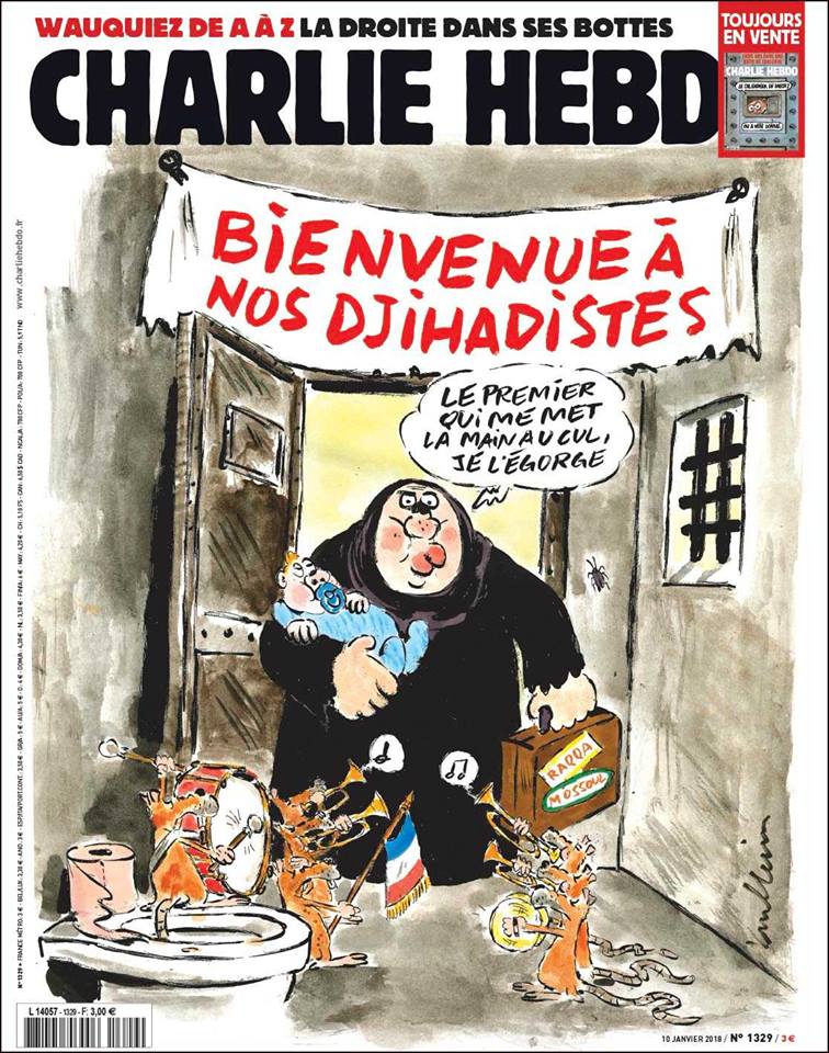 Ornikkar™ on Twitter ""Bienvenue à nos djihadistes" en couverture de Charlie Hebdo du 10