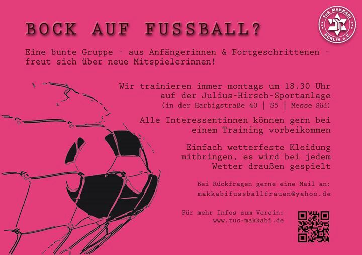 Endlich ist die #winterpause vorbei! Nächste Woche geht das #training wieder los! Wer Lust hat ist herzlich zum #Probetraining eingeladen!
#berlin #makkabi #makkabiberlin #tusmakkabi #training #winterpause #spielbetrieb #fussball #frauenfussball #januar
