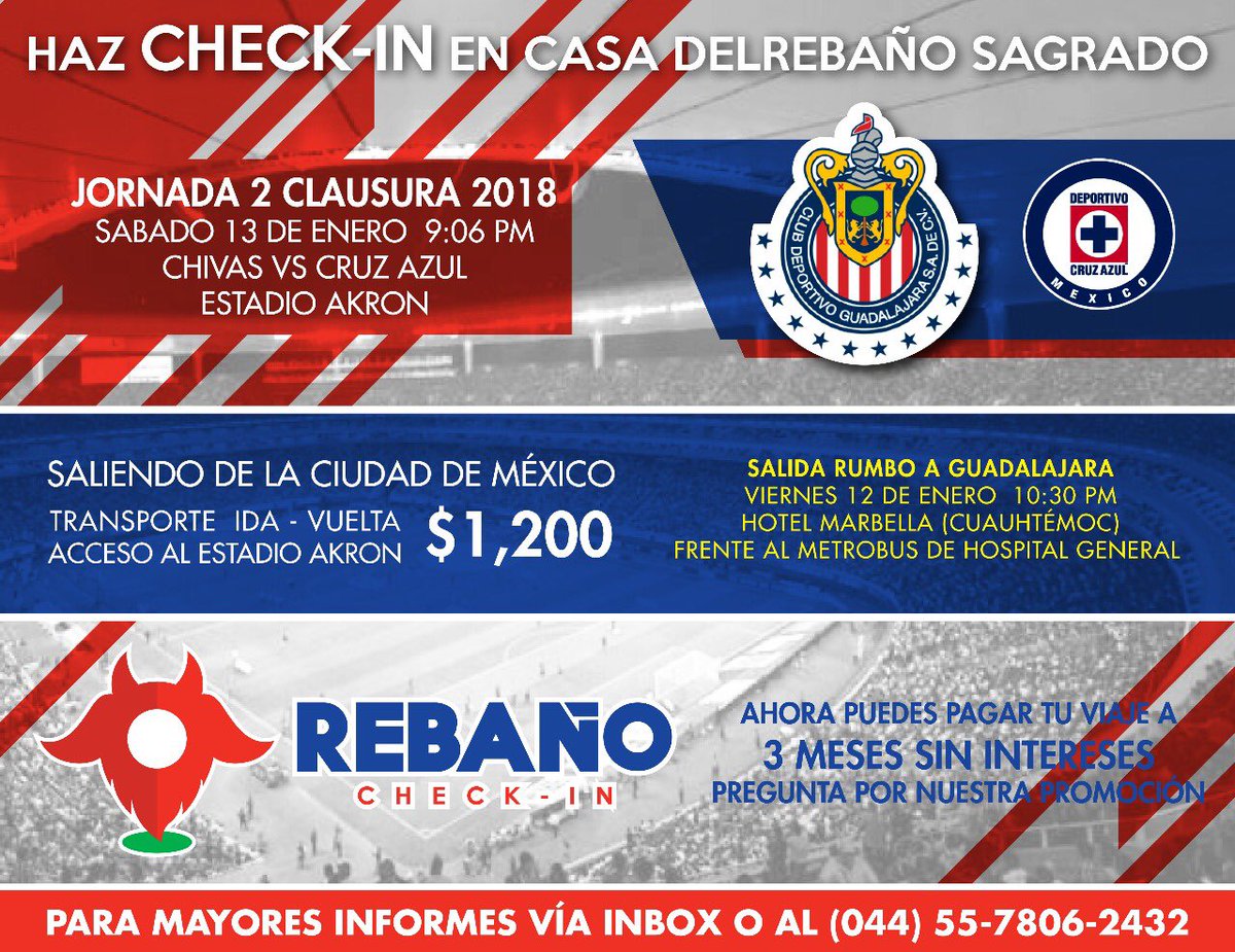 chivascheckin's tweet photo. No se pierdan la oportunidad de viajar al primer partido de local de esta año https://t.co/LgOKacZqyM