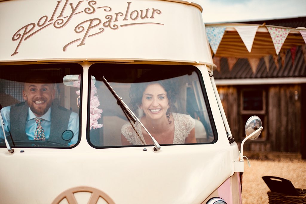 Well hello 2018! So happy &amp; humbled to be embarking on our 7th season with Florence ~ looking forward to ice cream fun &amp; smiles all summer! Please don’t forget we are booking up fast for this year &amp; next! 🌸 #weddinghour pollys-parlour.co.uk