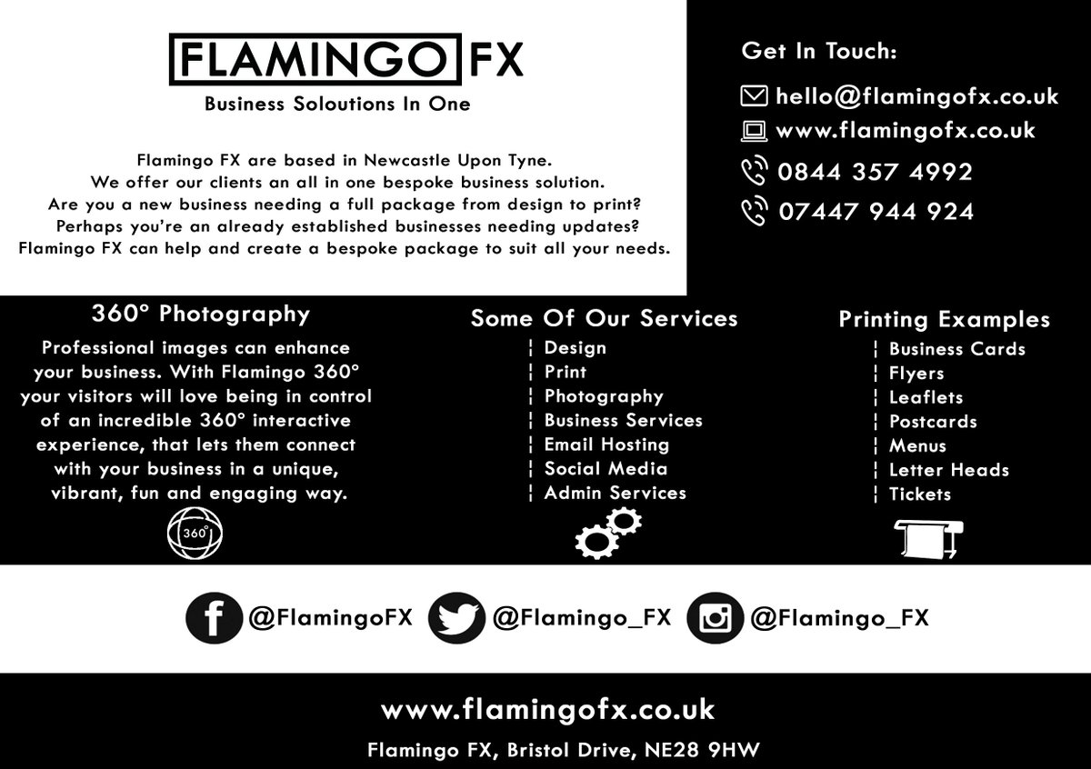 flamingo_fx's tweet photo. Flamingo FX - Who we are, What We do #design #360 #360photography #photography #business #print #hosting #socialmedia #flyers #BusinessCards #flamingofx #ukbased #newbusiness #startups #services #Postcards #whoweare #whatwedo #clients #customerservice #GraphicDesign #Creative #uk https://t.co/k4sywO5rbL