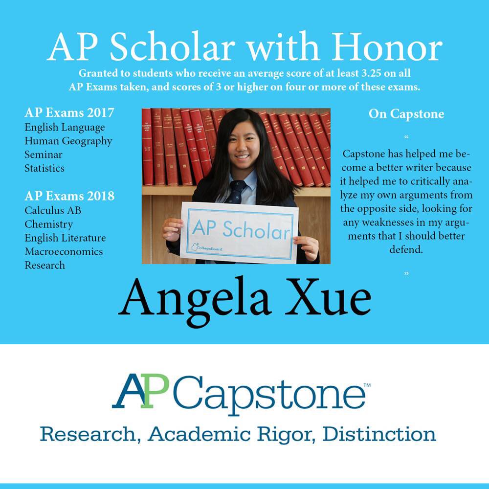 anjuliahooja's tweet image. AP#28 @ApplebyCollege-Celebrating success of an AP Scholar with Honor &amp;amp; AP Capstone student Congratulations, Angela! #APCapstone #Appleby #APProgram