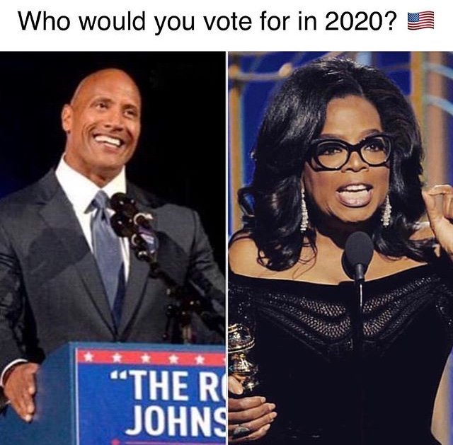 reetsen4's tweet image. Who would America elect next? @TheRock or @Oprah ?