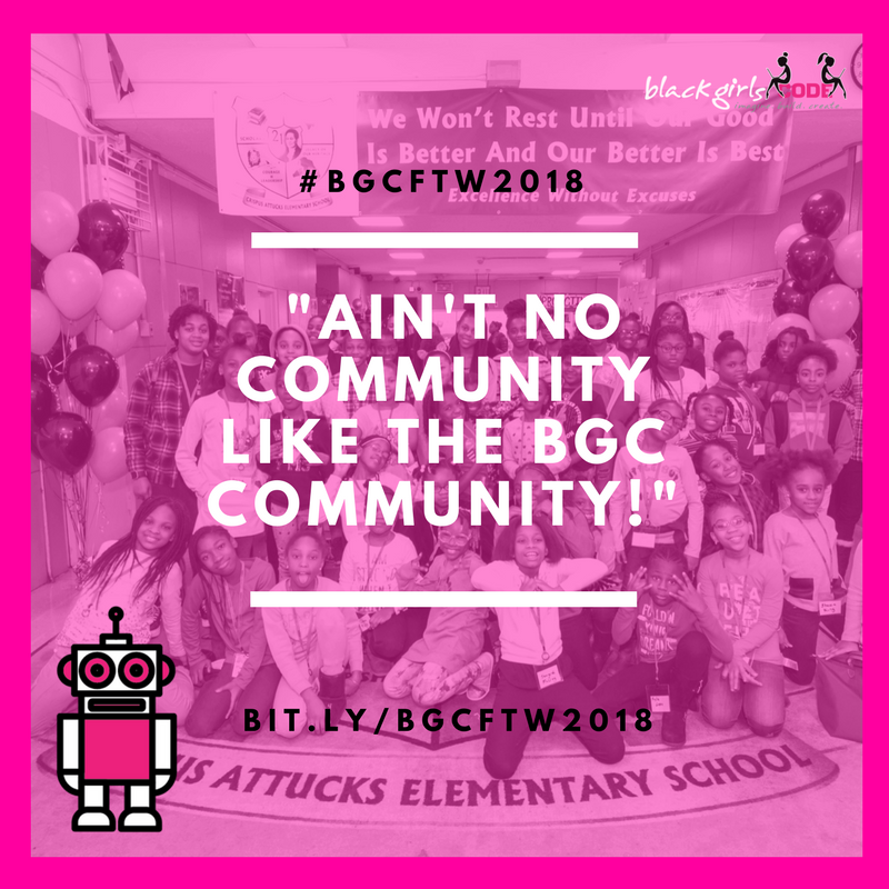 BlackGirlsCode's tweet photo. The BGC community is unstoppable. The #BGCFTW2018 fundraising campaign is one of our strongest to date! We’re keeping it going through #MLKDay. https://t.co/yWdN40H5bo https://t.co/J7ybq9LiiB
