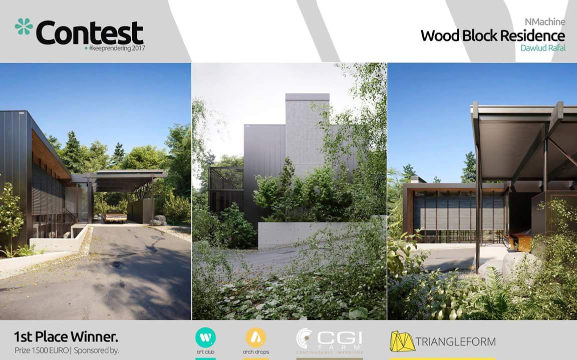 vwartclub's tweet photo. *Contests - #keeprendering 2017 - 1st Place.
Check out the project! https://t.co/8bpon2W2ZP
Wood Block Residence Rafał Dawlud. Congratulations!
VWArtclub: 9.38 Points
+6 *Club Votes
#vwartclub #contest #archviz #3dart #visualization #rendering #3dsmax #coronarenderer https://t.co/kWPdSWu1Sl