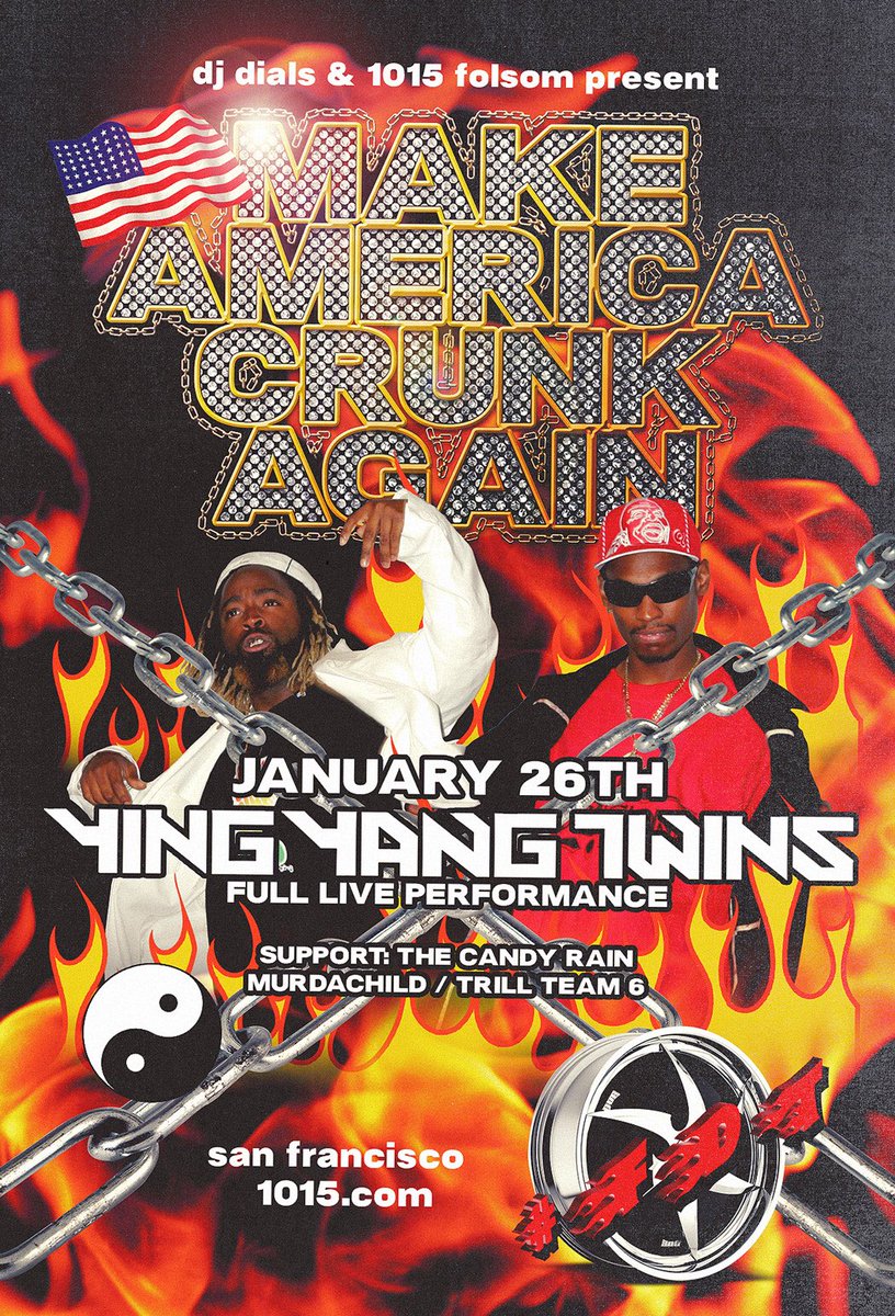 DeeJaySeanG's tweet photo. Friday, January 26th @yingyangtwins Live at @1015sf + @_thecandyrain • @TrillTeam6 • Myself + more - Tix at https://t.co/vqU0iZ8D12 https://t.co/roNOPcF9WJ