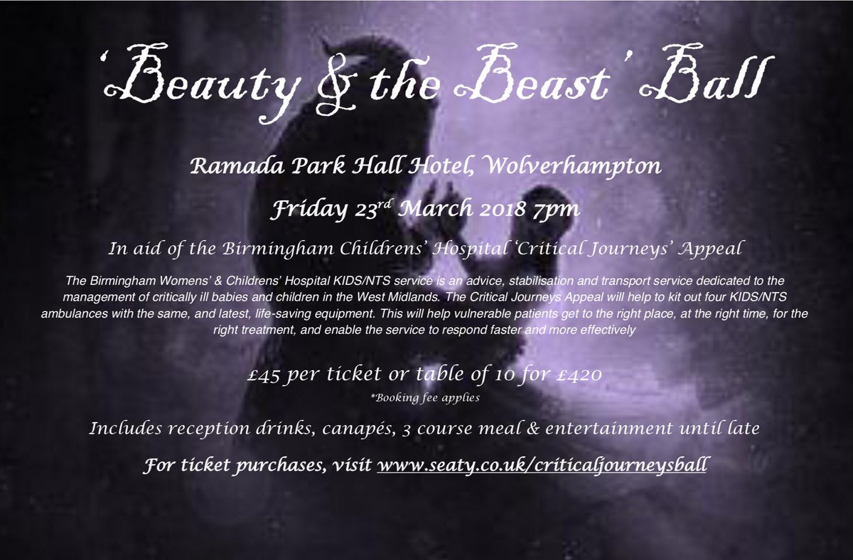 Ally Davies (@allyrd31) on Twitter photo Super excited to announce that tickets for the Beauty & the Beast Ball are now on sale in aid of <a href="/Bham_Childrens/">Bham Children's Hosp 💙</a> #CriticalJourneysAppeal
Get your tickets at seaty.co.uk/criticaljourne… Super excited to announce that tickets for the Beauty & the Beast Ball are now on sale in aid of <a href="/Bham_Childrens/">Bham Children's Hosp 💙</a> #CriticalJourneysAppeal
Get your tickets at seaty.co.uk/criticaljourne…
