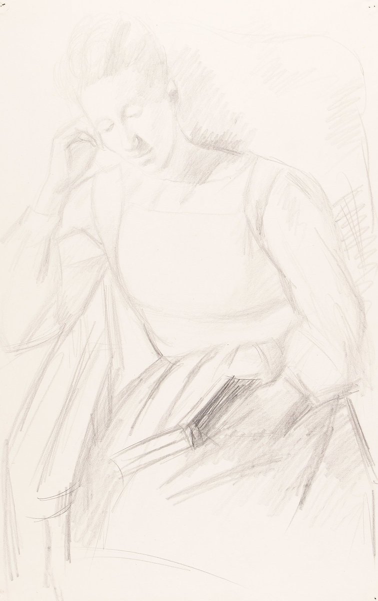 KateLAspinall's tweet photo. #ModBritDrawing picks from @AbbottandHolder's new list: #gwenjohn 'Votre Eveque' and #dorothyhepworth 'Girl Reading, Cookham' and #williamorpen 'Entertainer', https://t.co/3A3hpqA1wa