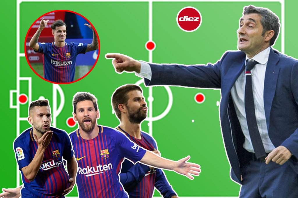 DiarioDiezHn's tweet photo. REVOLUCIONADO🚨: El 11 que se perfila del #Barcelona con el fichaje de #Countiho. Este el cuadro titular elegido por la afición para rematar al #RealMadrid. ¿Qué te parece este equipazo? https://t.co/DzBXvqatBt https://t.co/33v4pCdta8