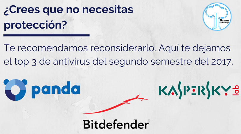 baumtechno's tweet photo. Te dejamos el top 3 de antivirus.
#FelizMartes
#RecomendaciónBaum https://t.co/Jl4XGk0wLt