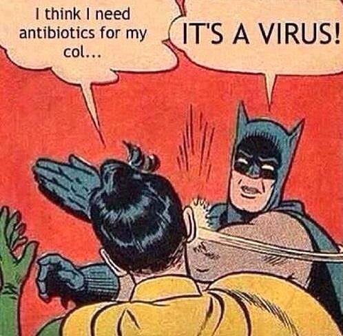 ConefreyPharmac's tweet image. If you have a cold or flu #antibiotics won't work &amp;amp; improper use can lead to #AntibioticResistance #batmanknows #pharmacy #winter #Twitter