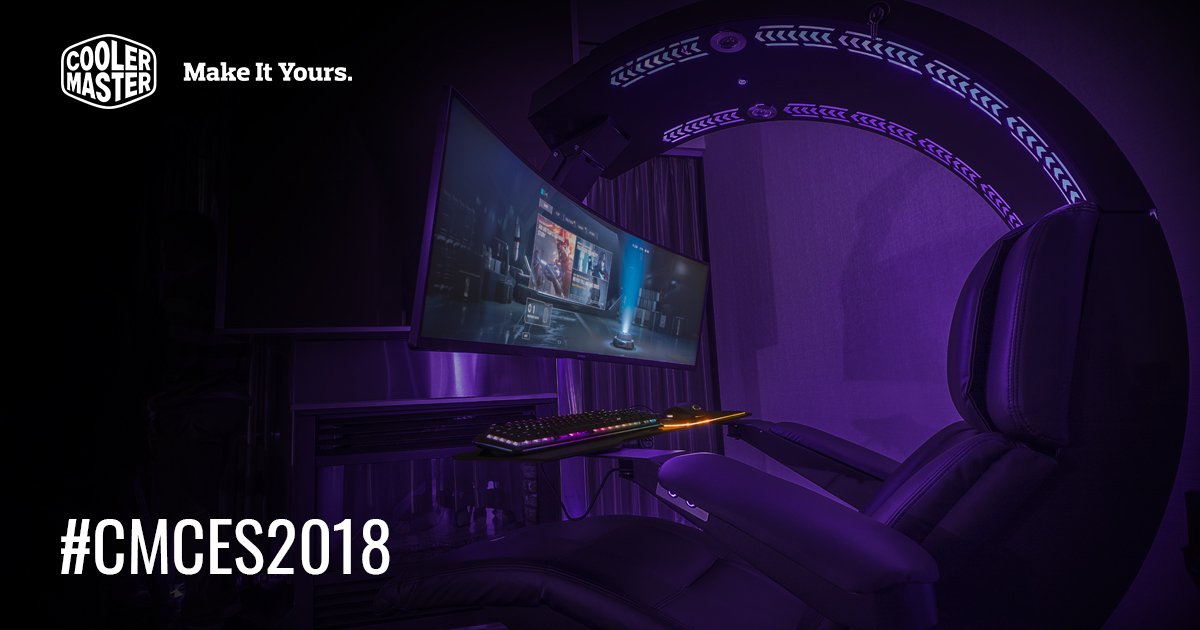 CoolerMaster's tweet photo. Immerse yourself in the game with the new 800 series! 
Who wants to get in on this action? #MK850 #MM530 #MP860 #MH850 #CMCES2018 #CES2018 https://t.co/RLfOS9EGNm