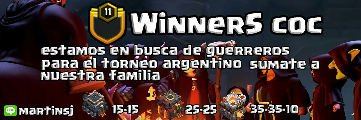 Hola buenas a todos los queremos invitar a participar con nosotros del torneo argentino no somos muy exigentes ya que somos un clan humilde. Estamos emprendiendo nuestro pequeño viaje desde abajo muchas gracias.