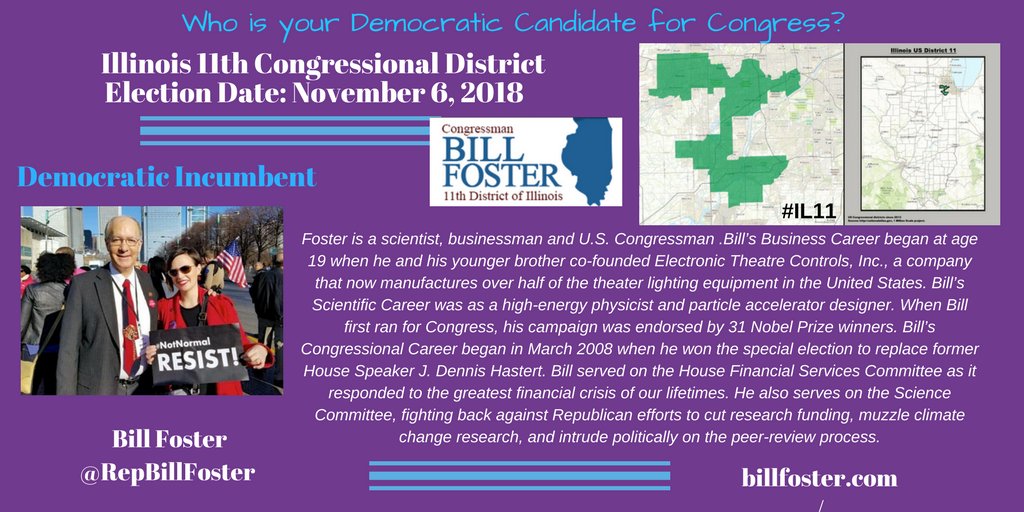 CongressRun2018's tweet photo. #CongressRun2018 #IL11
Democratic Incumbent Bill Foster @RepBillFoster
Bio https://t.co/PDvnidZ1a7
Contribute https://t.co/BG5D5GrE3H
@IndivisibleIL @IndivisibleIL11 @indivisible_i57 #BlueWave2018 #BlueWaveIL #Midterms2018
November 6, 2016 https://t.co/mJeSanSgUc
