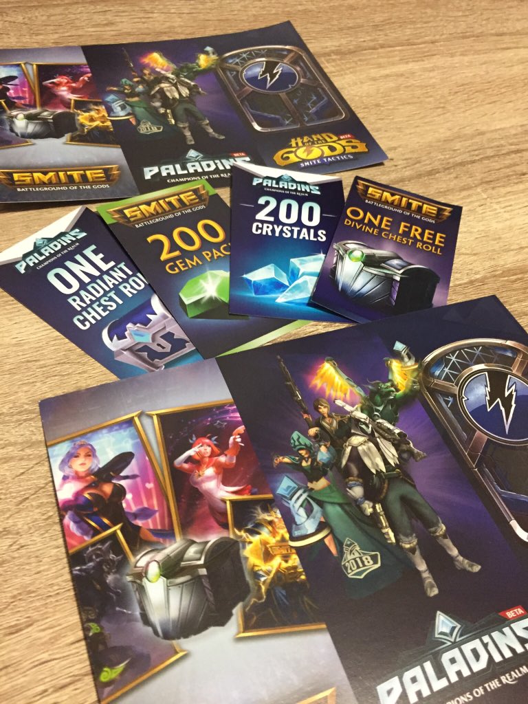 VladdGG's tweet image. Post-HRX giveaway time! Up for grabs: 2 Paladins/Smite/HotG loot packs, chest roll for Paladins and Smite, and 200 gems/crystals (each will be rolled seperately). Follow, RT, &amp;lt;3 to enter! GLHF! xD #HRX2018 #HRX #SWC #SWC2018 #SMITE #SMITEGAME #Paladins