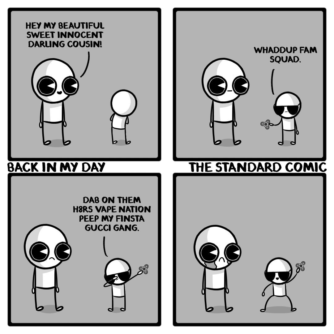 standardcomic's tweet photo. Back in My Day. #comic #comics #comicartist #webcomic #webcomics #webtoon #meme #funny #dank https://t.co/BNps2VNGRi