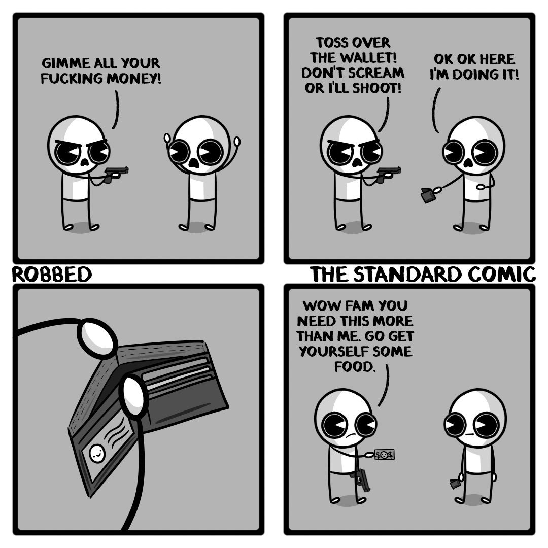 standardcomic's tweet photo. Robbed. #comic #comics #comicartist #webcomic #webcomics #webtoon #meme #funny https://t.co/hvWJ3wKwpN