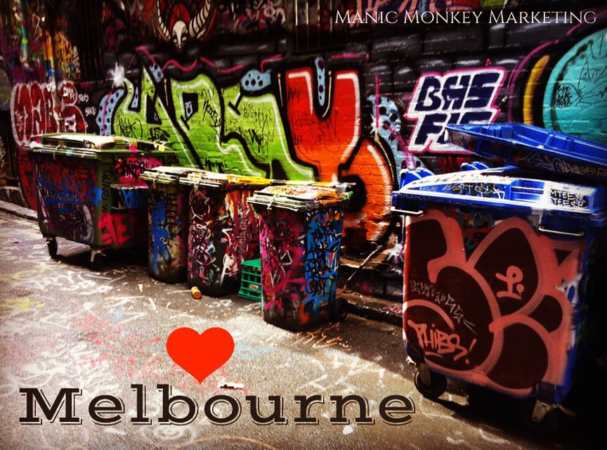 ManicMonkeyMktg's tweet photo. I took this photo six years ago, in 2012.  This piece along with many others in #hosierlane no longer exists. I loved you enough then to take photos of your bins, Melbourne. And I still love you now. #ManicMonkeyMarketing is coming for you! 

#socialmediamarketing #digitalmedia https://t.co/7Obt8nNqJt