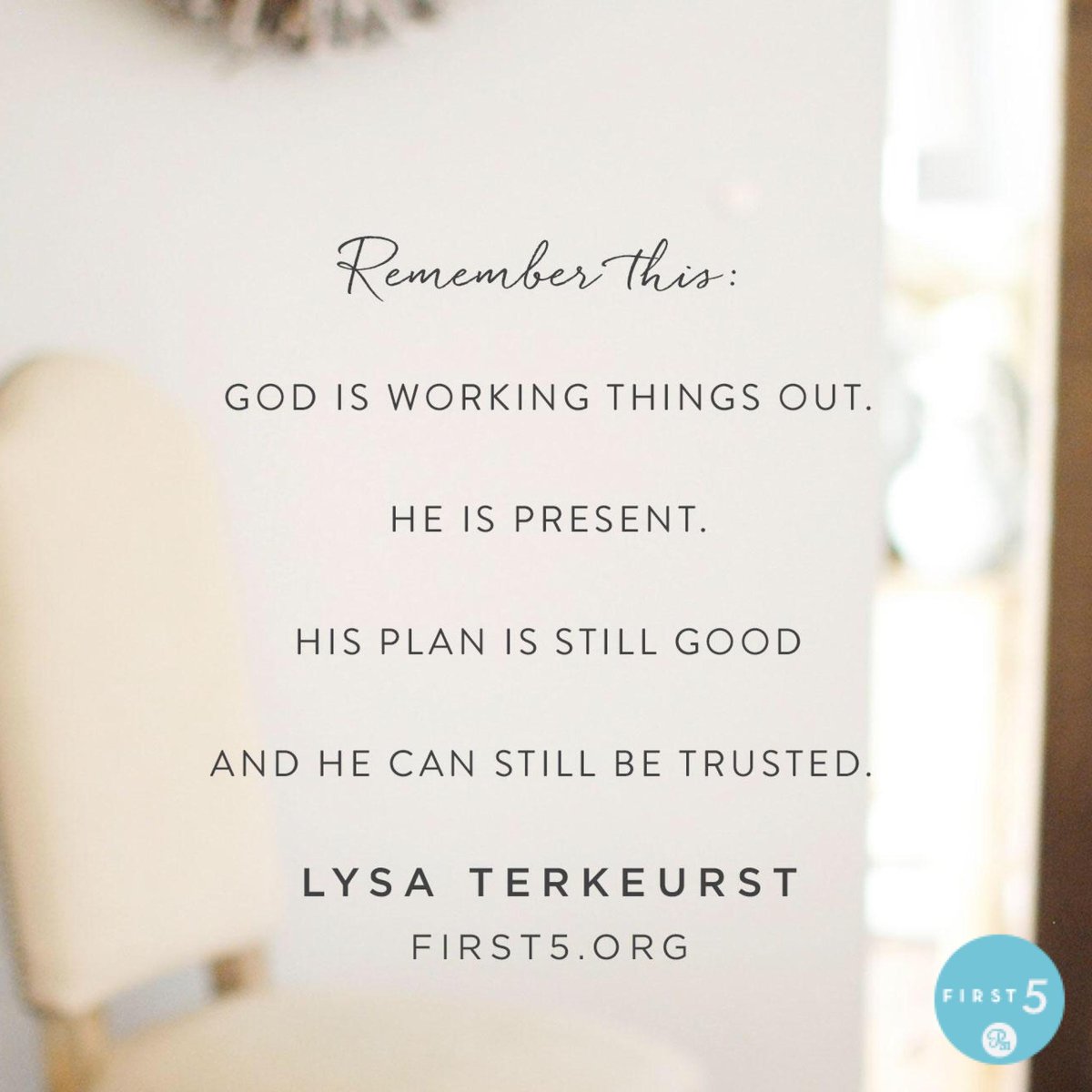 LysaTerKeurst's tweet photo. Certainties for when life feels so very uncertain: God is working things out. He is present. His plan is still good &amp; He can be trusted. https://t.co/4F7Zk0yNpz
