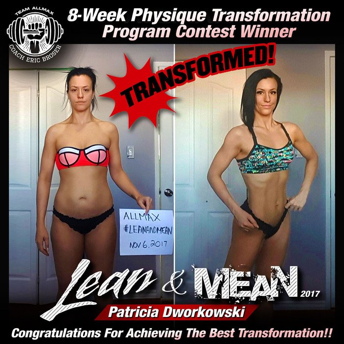 ALLMAX's tweet photo. Congrats to the #BestTransformation Winner Patricia and our #RunnerUp Winner Mathieu, who signed up for the #LeanandMean Program Challenge in Nov./Dec. 2017. They both achieved a dramatic transformation in 8-Weeks &amp; win the ultimate grand prize pack!
#ALLMAXTraining https://t.co/F0pBm0DrOS