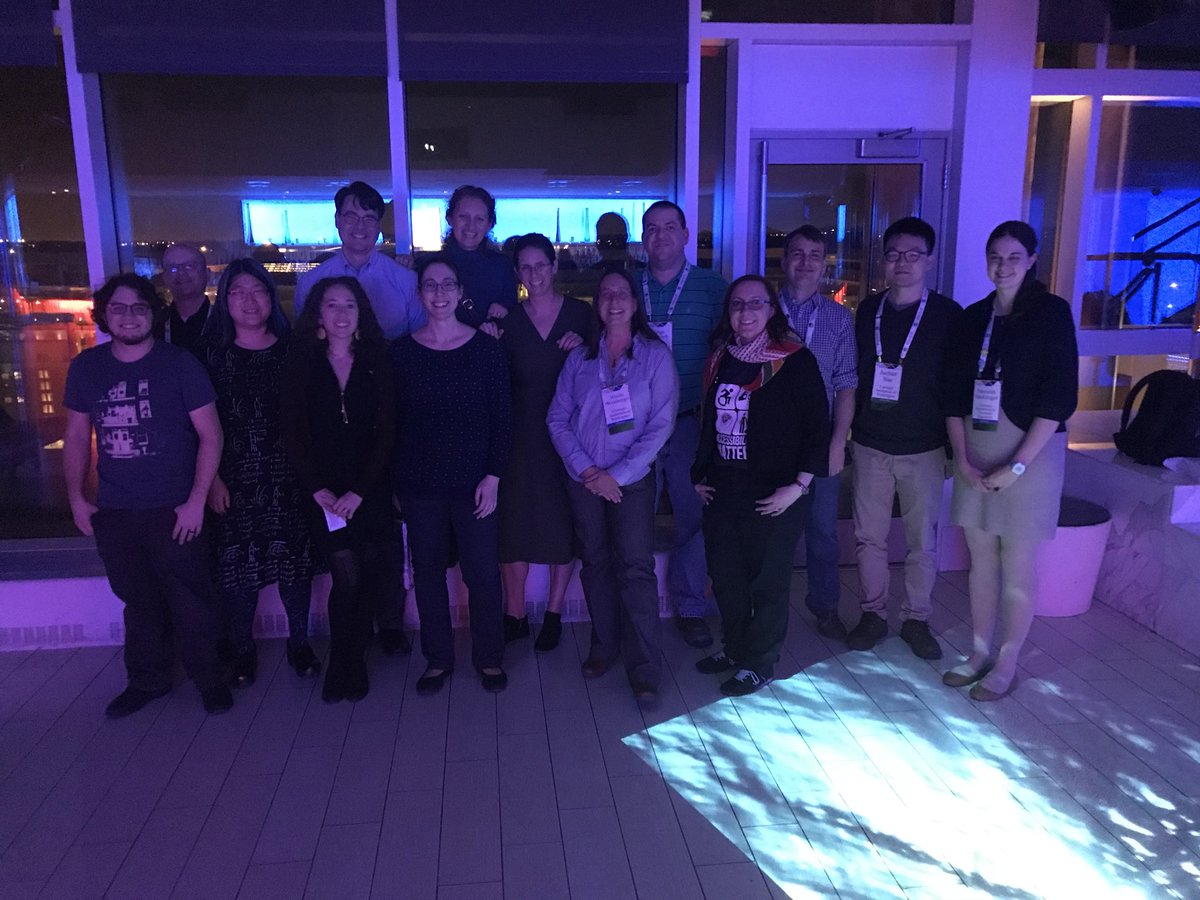jfaherty's tweet photo. The @CarnegiePlanets group (current and past) at the #aas231 meeting.  Roof top bar of the Gaylord. https://t.co/ffpXJYXo0p