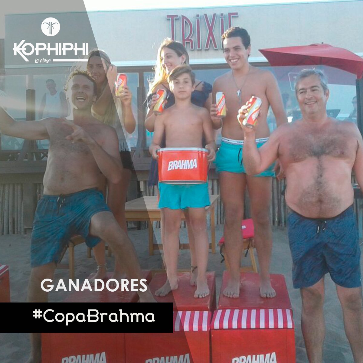KOPHIPHILAPLAYA's tweet photo. Los #ganadores de la #CopaBrahma 🍻 en #KoPhiPhi ⛱️

Hoy se disfruto de una #tarde única 🙌en el #parador ⛱️ con mas onda de #pinamar 👊👇 https://t.co/doNTJQEfEl