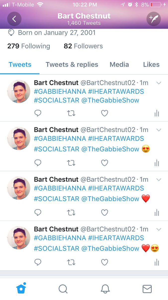 bartdchestnut's tweet photo. #GABBIEHANNA #IHEARTAWARDS #SOCIALSTAR @TheGabbieShow ❤️😍 would love a follow from bae 💁🏻‍♂️ https://t.co/DLsjNVLid4