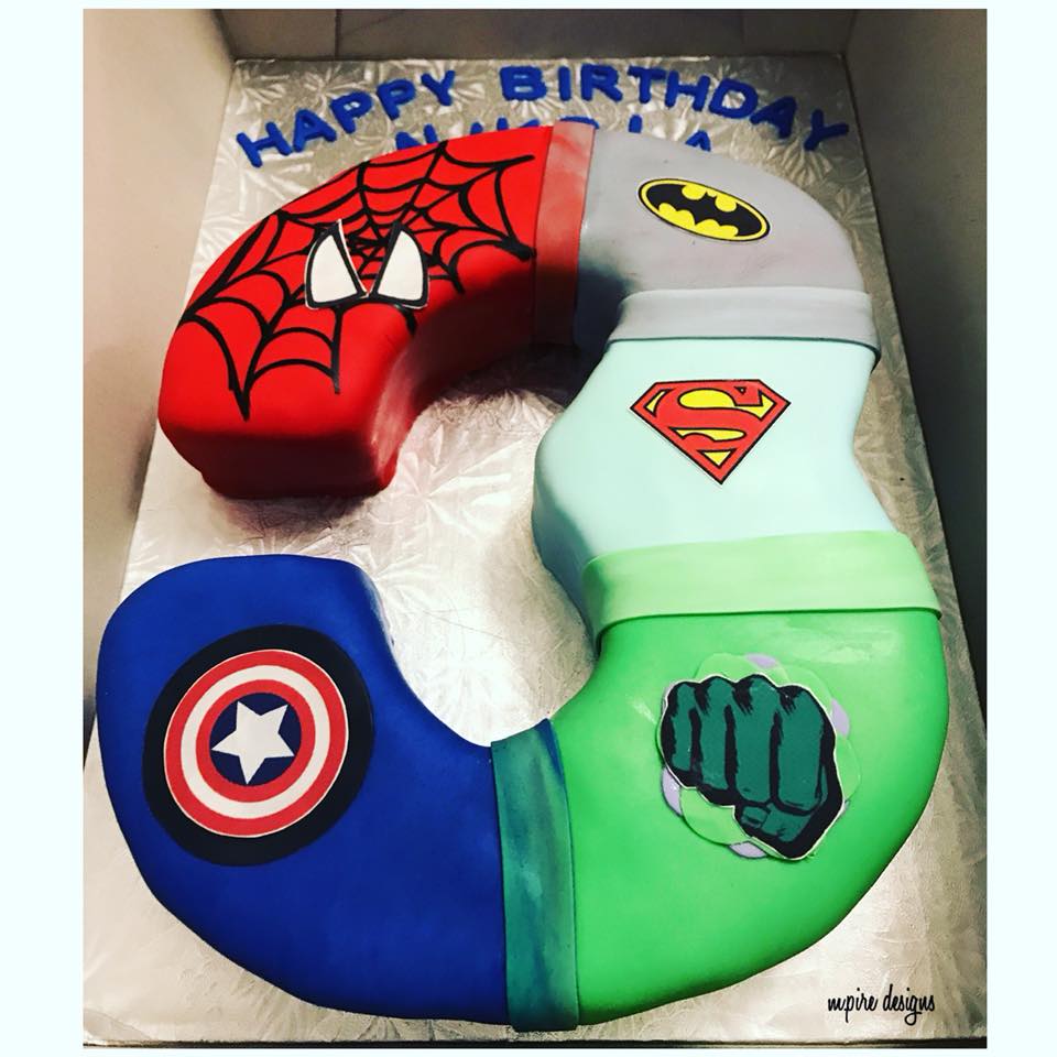 Superheroes come in little sizes too! #cake #customcakes #personalize #marvel #dc #comics #spiderman #batman #superman #hulk #captainamerica #weddings #events #corporate #birthday #babyshower #bridalshower #anniversary #socialevents #etsy #etsyseller #etsyshop #mpiredesigns