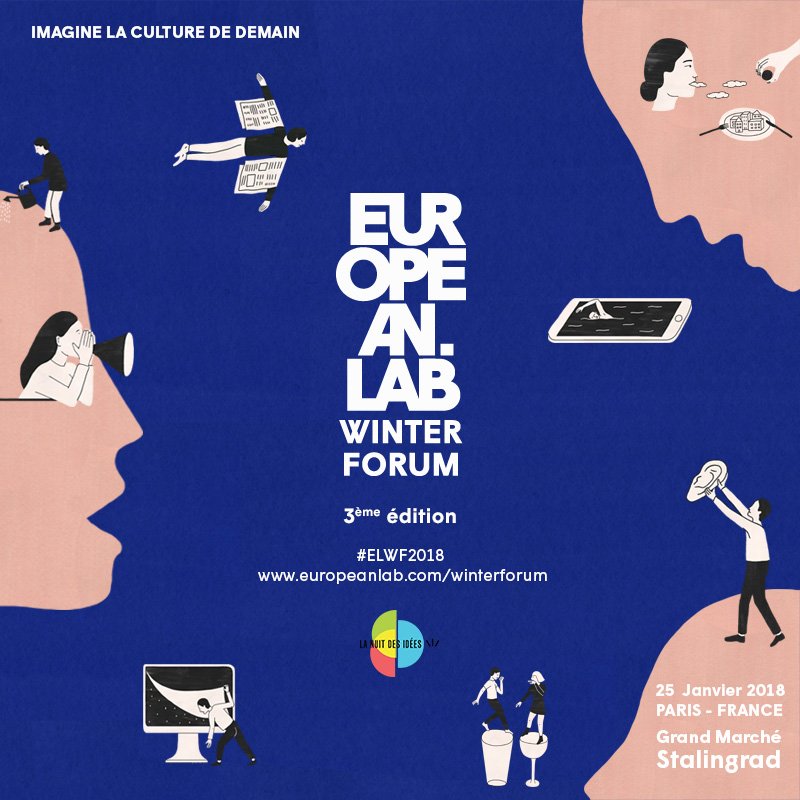 Découvrez la programmation complète du European Lab Winter Forum 2018 ! 40 intervenants, 10 sessions et 1 plateau radio pour une nuit de débats, d'interventions et de rencontres autour du thème de l'imagination au pouvoir => bit.ly/2jxg4Nd #lanuitdesidees #ELWF2018
