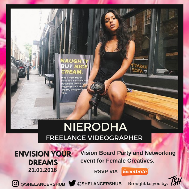 shelancershub's tweet photo. We are sooo excited to announce super talented Videographer @nierodha as one of our special guest speakers for the "Envision Your Dreams" Networking and Vision Board Party. Grab your tickets! 🎥🎉🥂✨ https://t.co/DalZEEURma