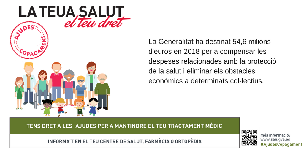 GVAsanitat's tweet photo. Tens dret a les ajudes per a mantindre el teu tractament mèdic
#AjudesCopagament 
 #lateuasalutelteudret
https://t.co/ap5DoJw59A https://t.co/7WZFmy4F3s
