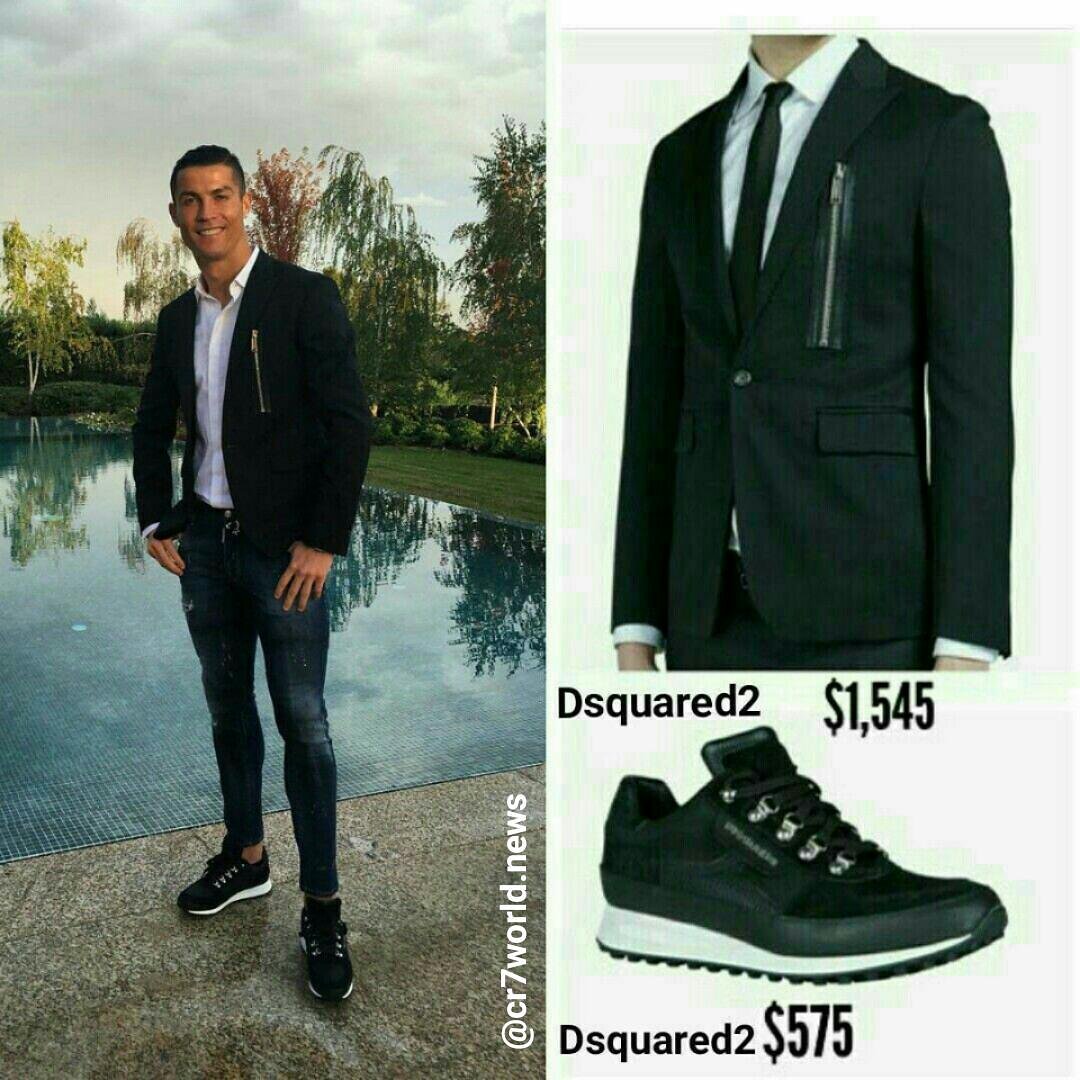 cristiano wearing Dsquared2 Jacket and 