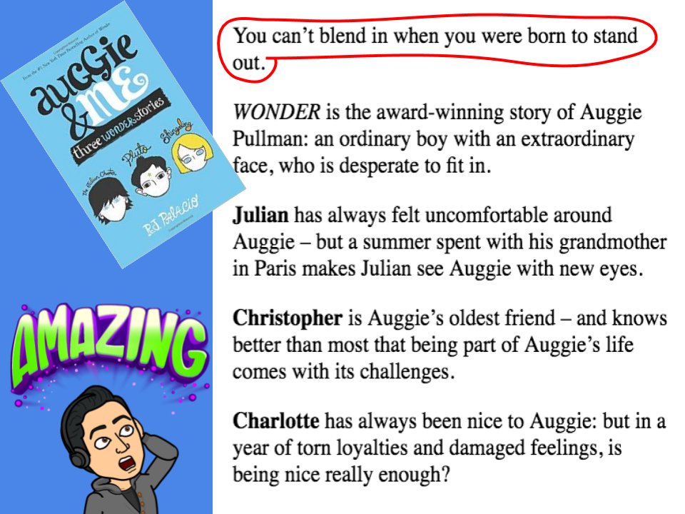 Ivri is 'standing out' by showing his interest in Auggie and Me in two languages. #NISTis exploring the books we read and sharing them through #BookSnaps. These will be the first #BookSnaps from Thailand, we believe <a href="/TaraMartinEDU/">Tara M Martin</a> <a href="/gwhitecanada/">Gillian White</a>