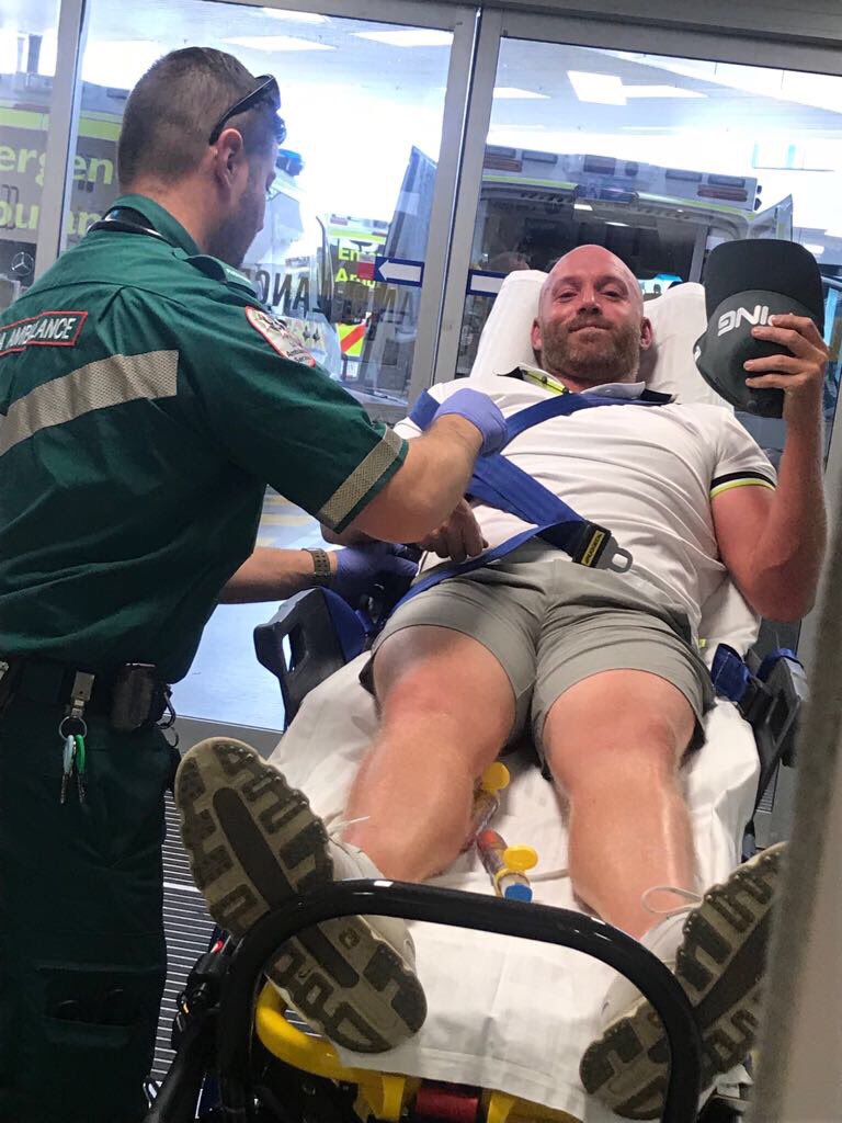 Bees got the better of me again.So thankful for epipens. Wasn’t smiling when the reaction hit an hour later. #ImFineNow #CarryYourPens