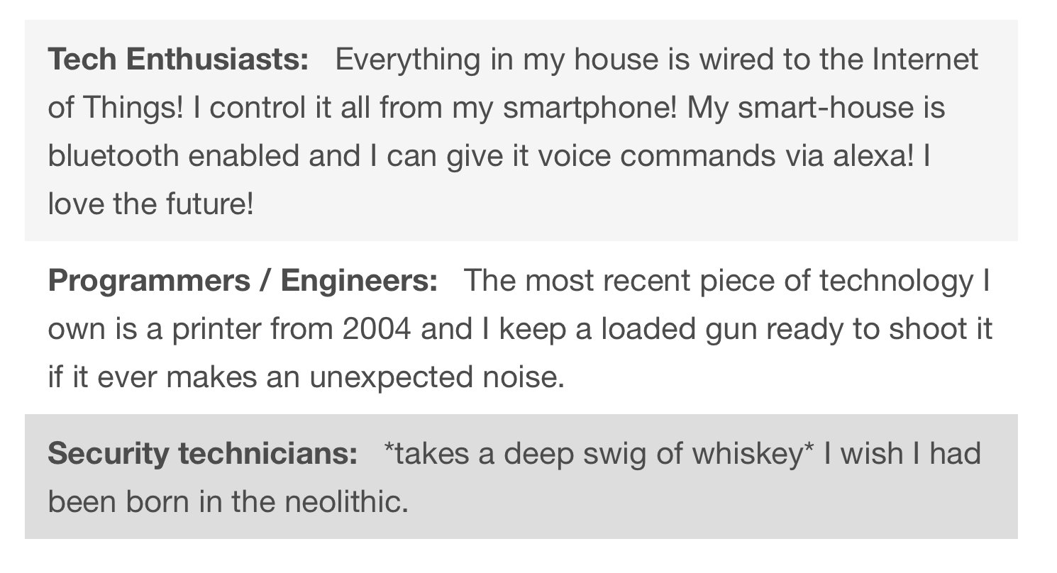 Julia Galef On Twitter The Difference Between Tech Enthusiasts Engineers And Security Technicians Https T Co Zhvly3qeqh