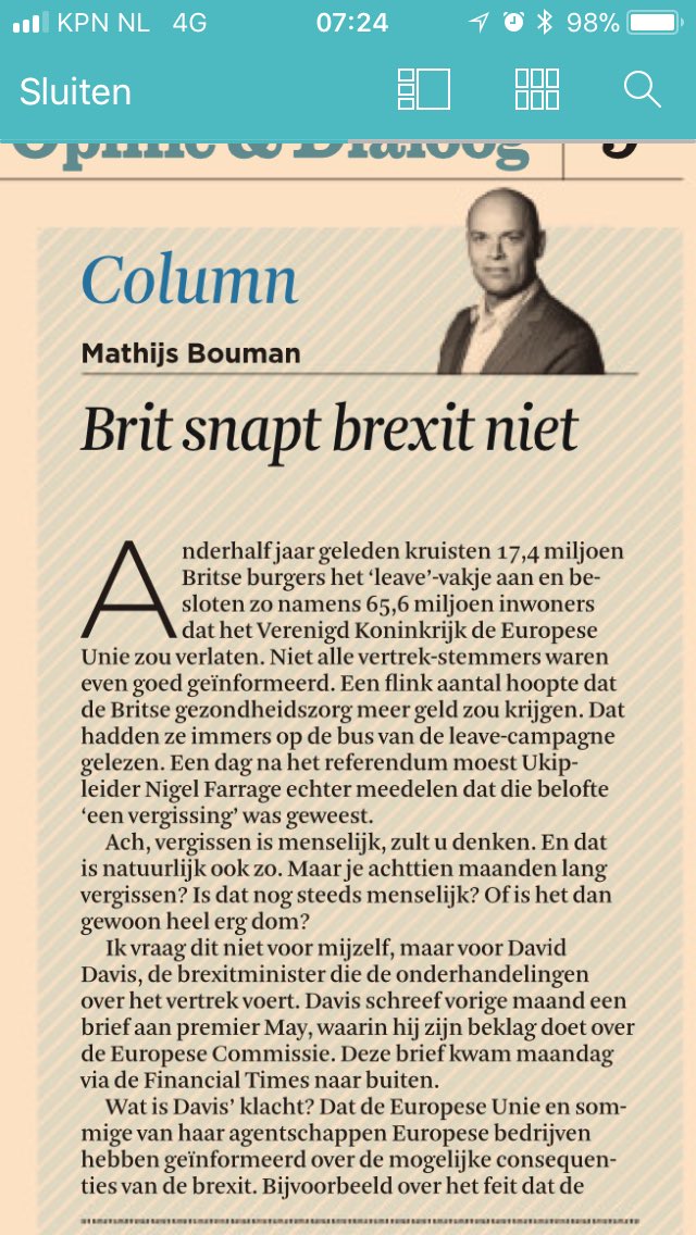 Brit snapt brexit niet. Helemaal mee eens <a href="/mathijsbouman/">Mathijs Bouman</a>. #Brexit #fd
