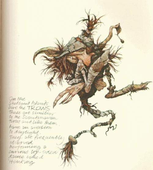 bevanne_lake's tweet photo. A trow (also trowe or drow or dtrow) is a malignant or mischievous fairy or spirit in the folkloric traditions of the Orkney & Shetland islands. Trows are generally inclined to be short of stature, ugly, shy in nature & nocturnal. https://t.co/0kXcRnGm68