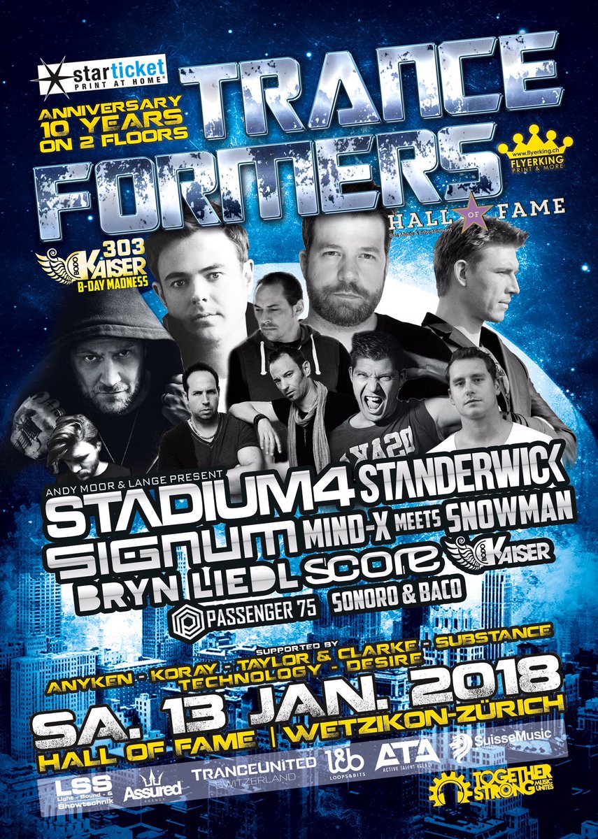 SignumOfficial's tweet photo. Been a while since I played in Switserland & I can't wait to be back this Saturday! #Tranceformers #stadium4 #zรผrich #BDay
@Ianstanderwick @DJAndyMoor @bodokaiser @djlange and many more... ๐๐ https://t.co/tdbkI3adZY