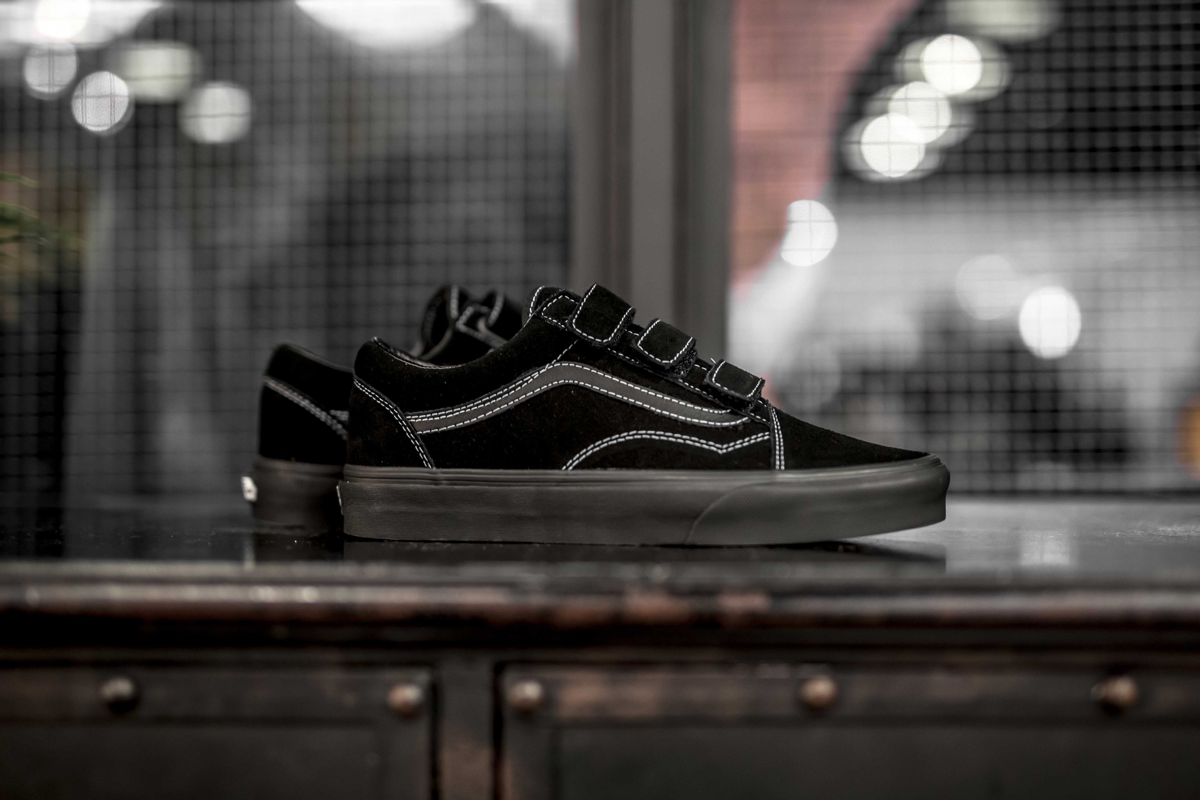 Vans old skool black cheap stitching