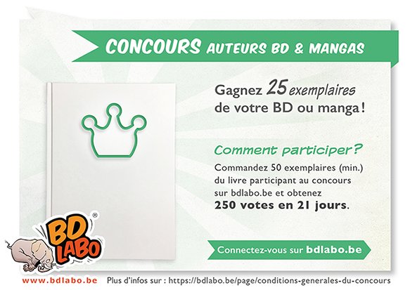 BDlabo's tweet photo. CONCOURS pour les auteurs de bande dessinée ou de manga.
Gagnes 25 exemplaires imprimés de ta bande dessinée ou de ton manga!
Obtients 250 votes en 21 jours et c'est gagné.
Pour plus d'informations
https://t.co/JWjWcokPvc
#concours #ConcoursAuteur #BandeDessinee #BD #bdlabo https://t.co/4F17zdMflU