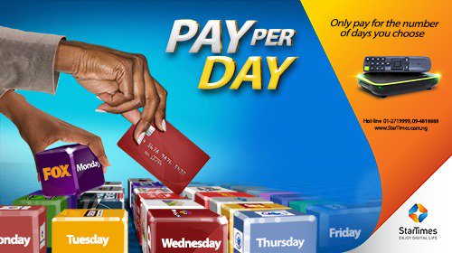 StarTimes_Ng's tweet photo. Make the smart choice now! 
Pay for the number of days you want &amp; never miss your favourite programmes. 
#StarTimesPayPerDay
#PayPerDay https://t.co/YihhvW1JTa