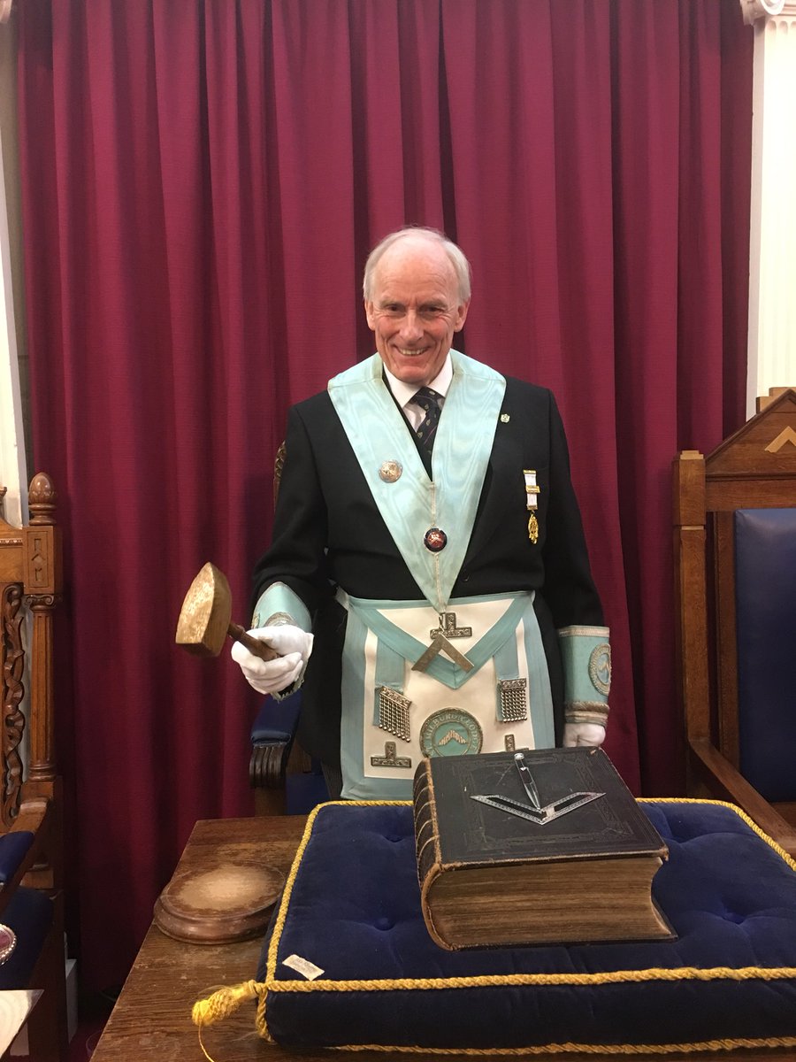 IronBridge9897's tweet photo. Congratulations to great TIBL supporter David on being installed into the chair of King Solomon after only just over 5 years since his initiation @ShropshireMason @St_Milburga1120 @Hughes58D https://t.co/BM8fJrrSVg
